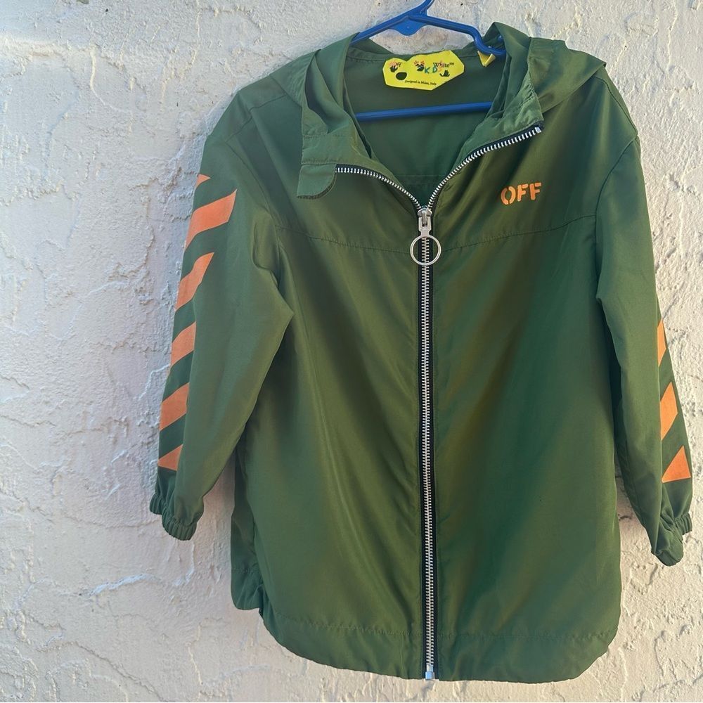 OFF WHITE Windbreaker Jacket Size 4 Full Zip Hoodie